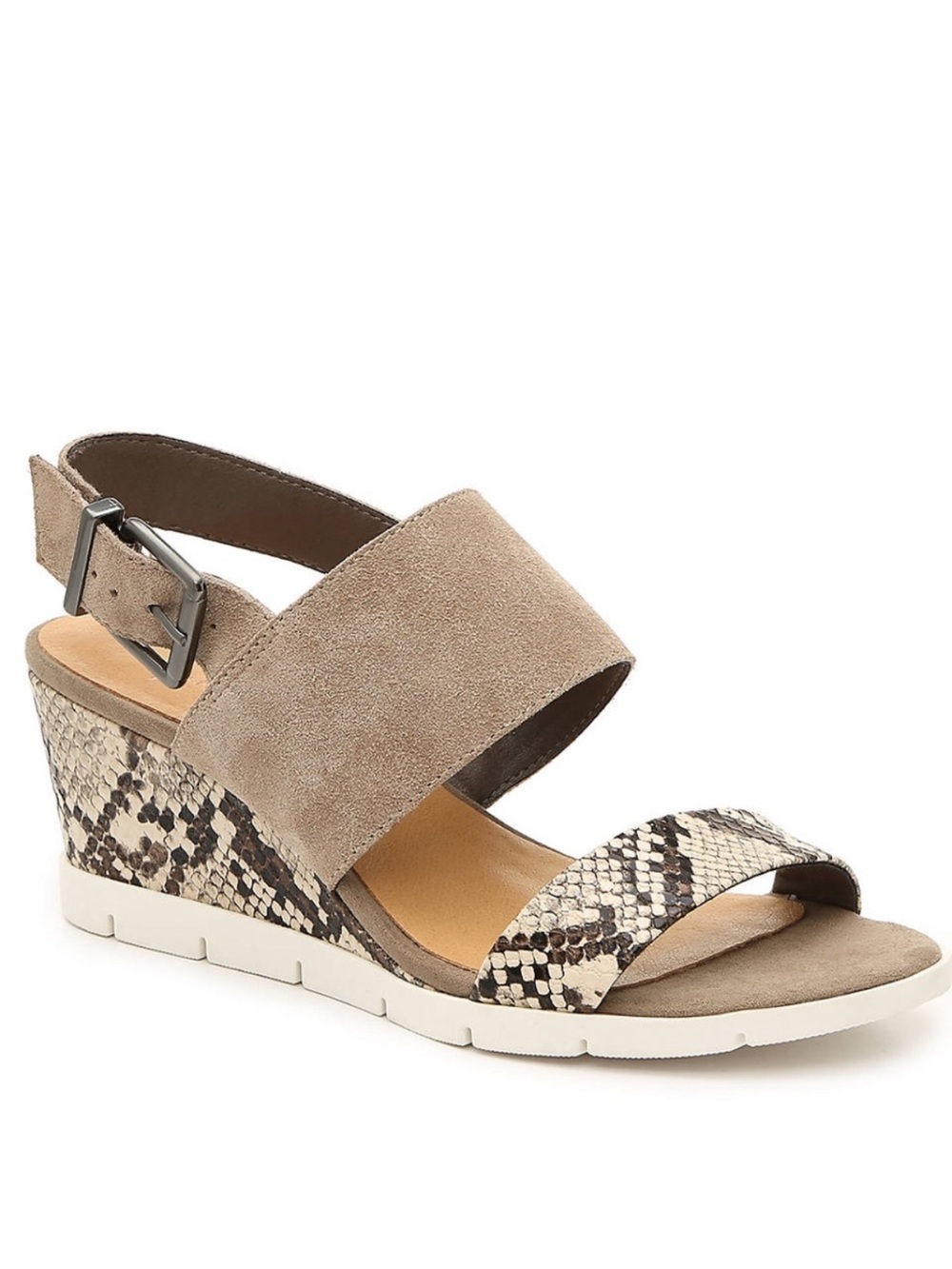 Crown Vintage New Afra Snakeskin Suede Wedge Sandal Women’s 11 NWT